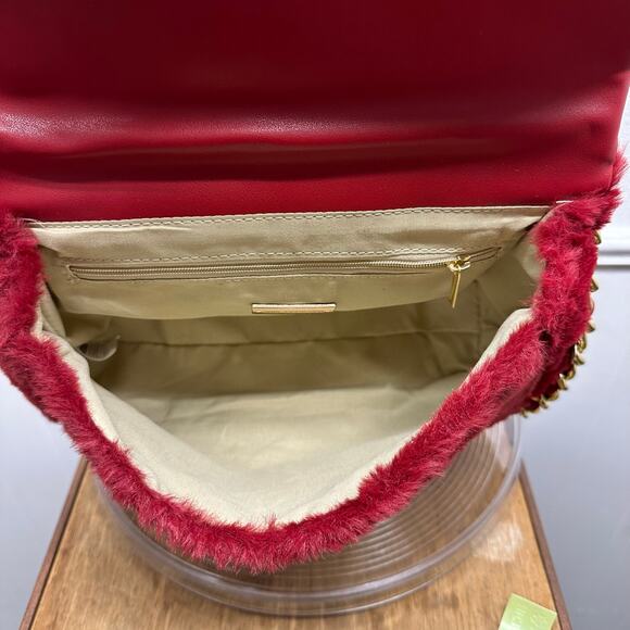 NWT, Hello 3 am Women’s Faux Fur & Faux Leather Burgundy Hand Bag or CrossBody - Picture 14 of 16